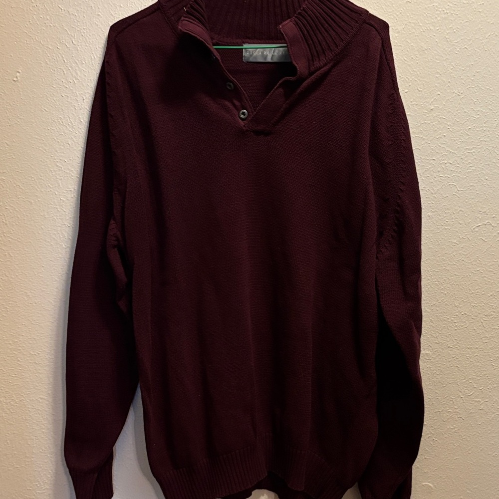 Oscar de la Renta Men's Deep Burgundy sweater